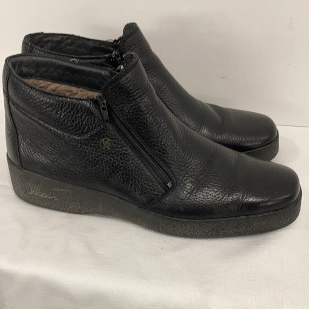 Sioux Men's Black Leather Zip Boots Size 10